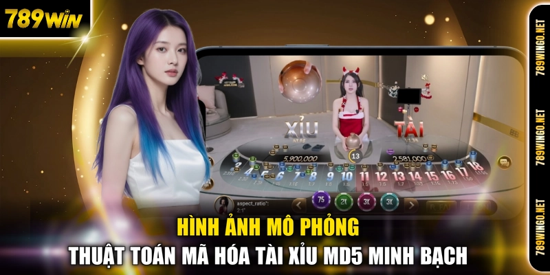 Hình ảnh mô phỏng thuật toán mã hóa tài xỉu MD5 minh bạch